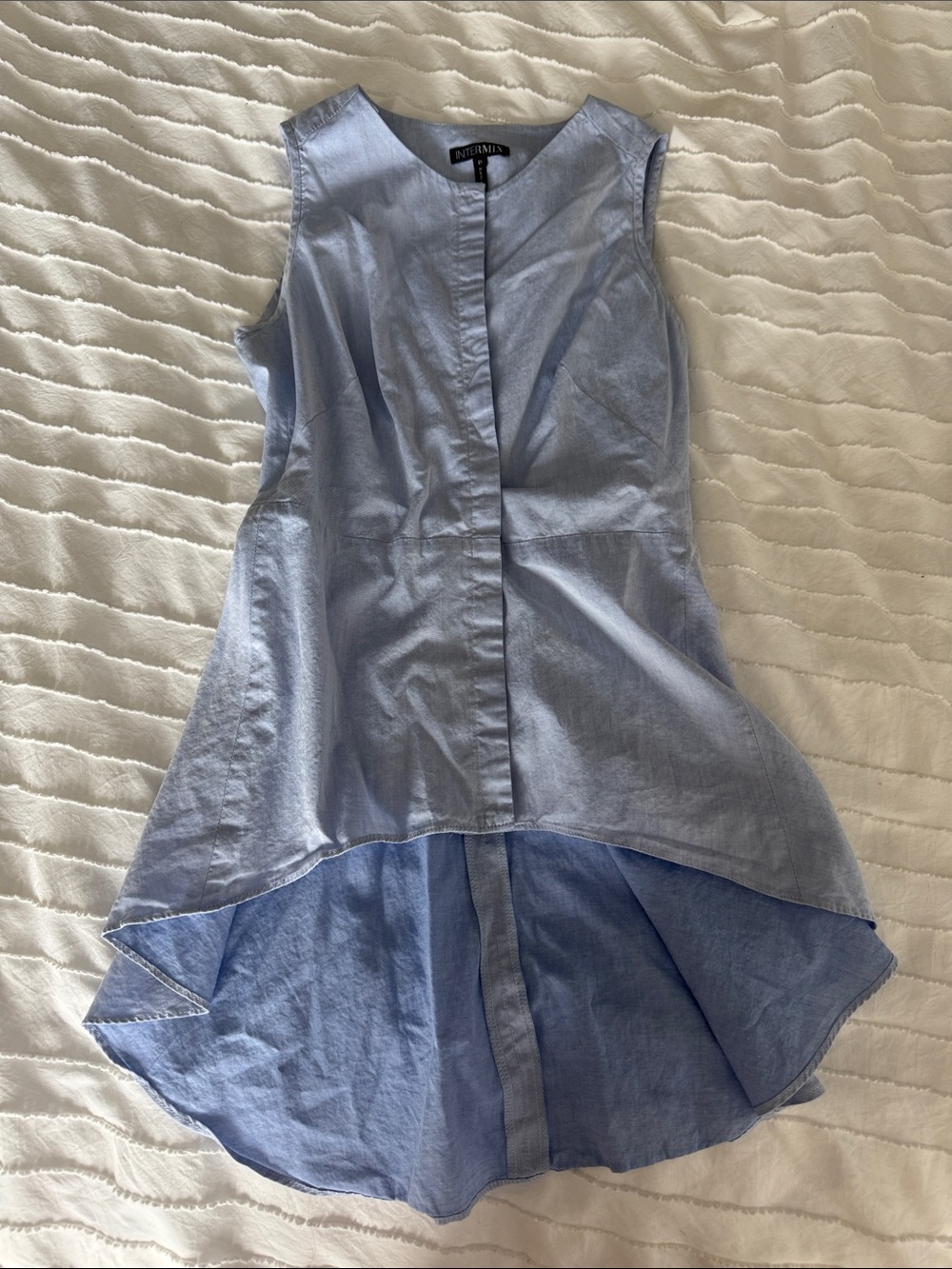 Intermix Light Blue High-Low Sleeveless Blouse